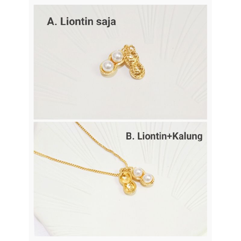 SAL511. Kalung & Liontin kacang xuping dewasa lapis emas