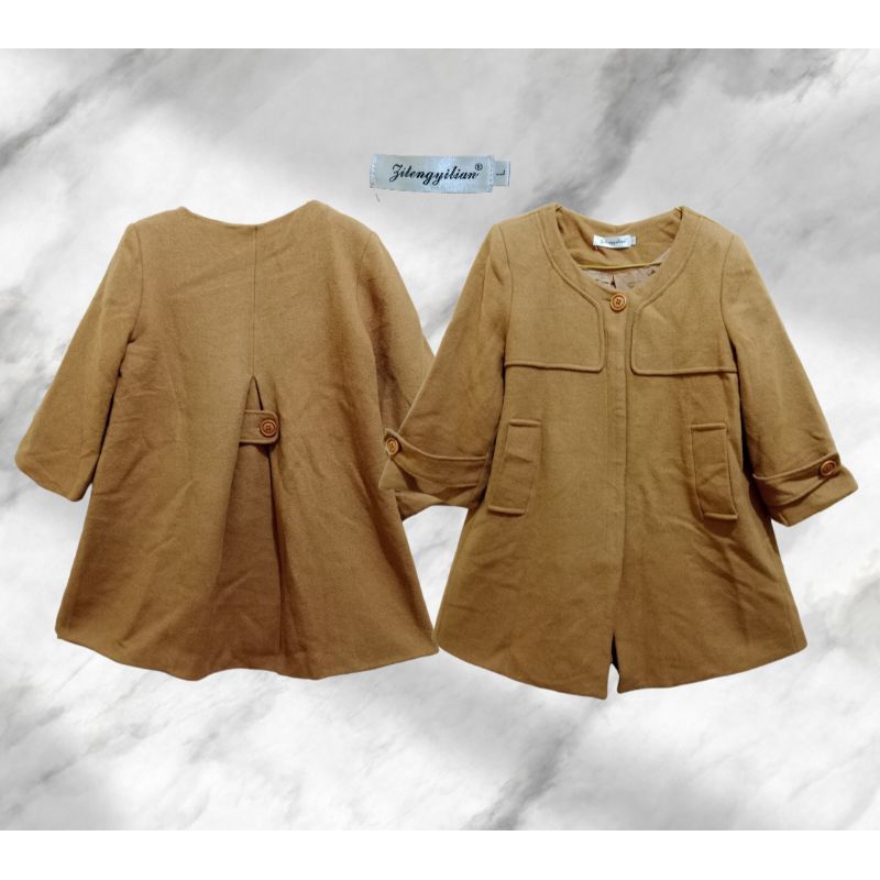CARAMEL PREMIUM BABYDOLL COAT WOOL MEGAR LD100 PJ78