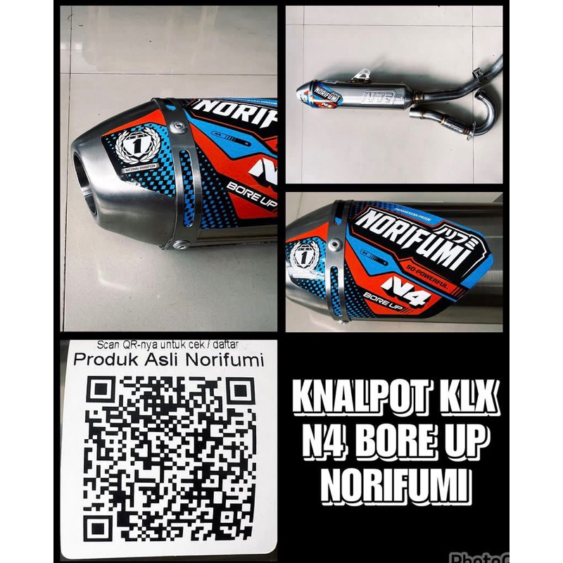 KNALPOT NORIFUMI N4 BORE UP STAINLESS KLX DTRACKER 150 TERLARIS