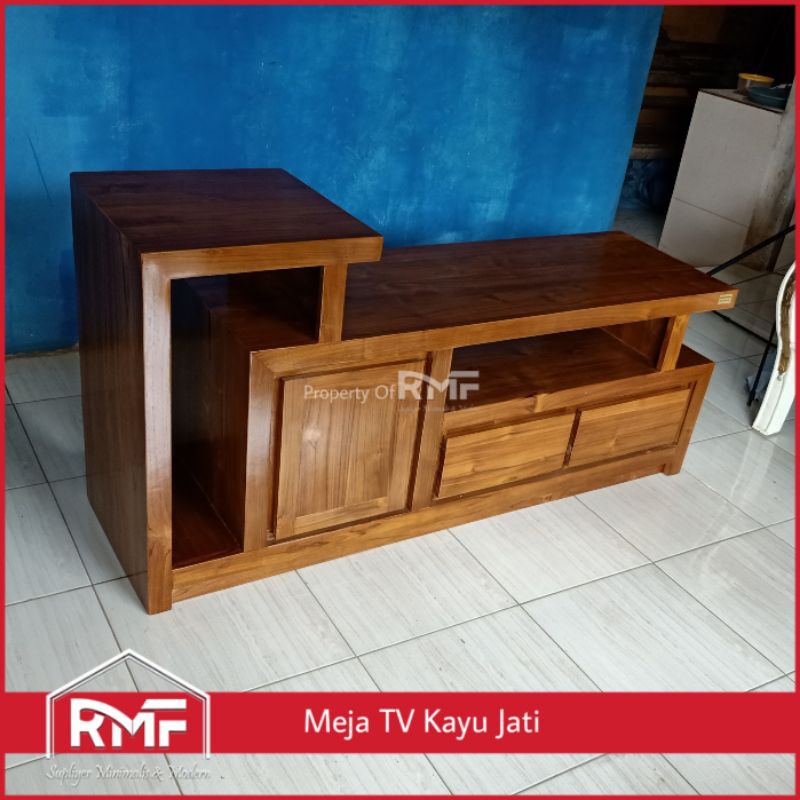 Meja TV Jati Minimalis untuk ruang tamu atau kamar tidur
