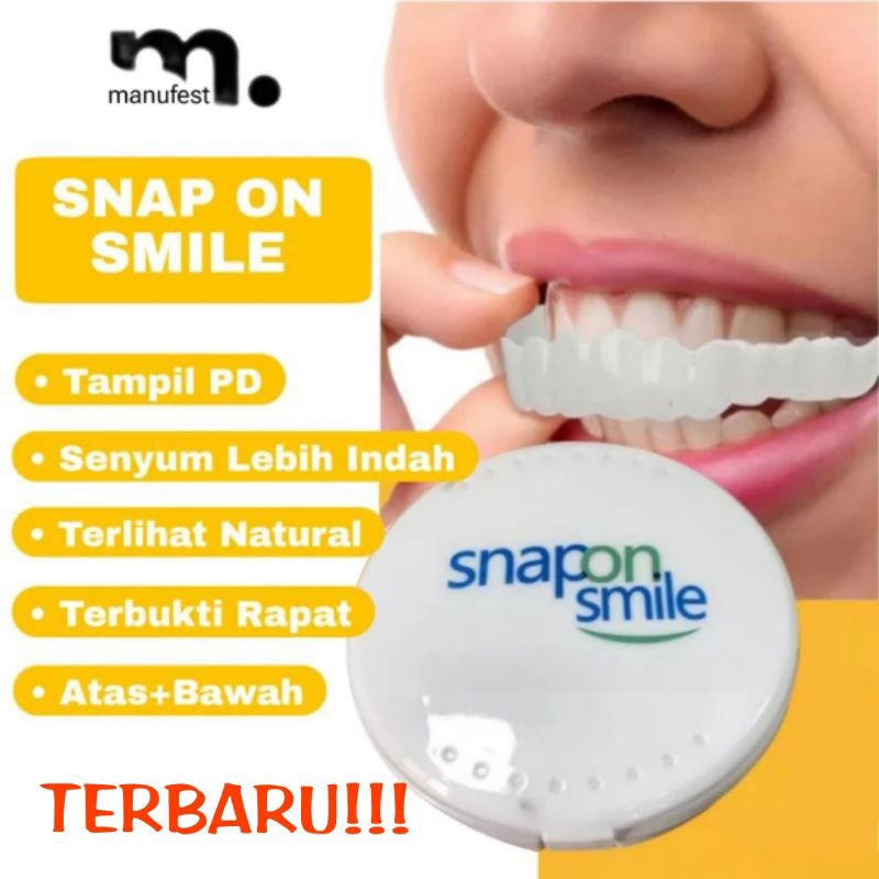 Snap On Smile Gigi Palsu Instan Atas Bawah 100% ORI Perapi Gigi Ompong Renggang Patah