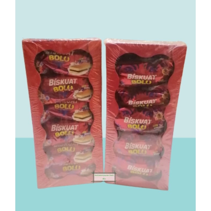 

Biskuat Bolu 1 Pak isi 12 Pcs 16 gram Rasa Susu / Cokelat