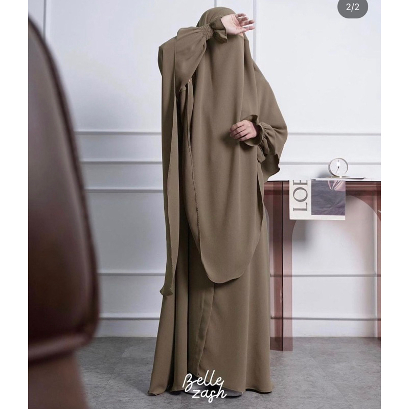 LEYYA DRESS aljenna Antler forest night, French Khimar Long Triangle aljenna, Mahia Dress mazen anti