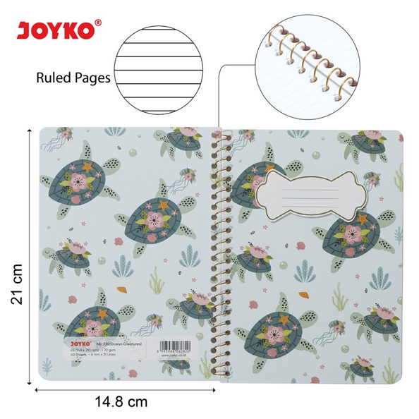 

Buku Tulis Catatan Bergaris Ruled Notebook Joyko NB-730 Ocean Creature