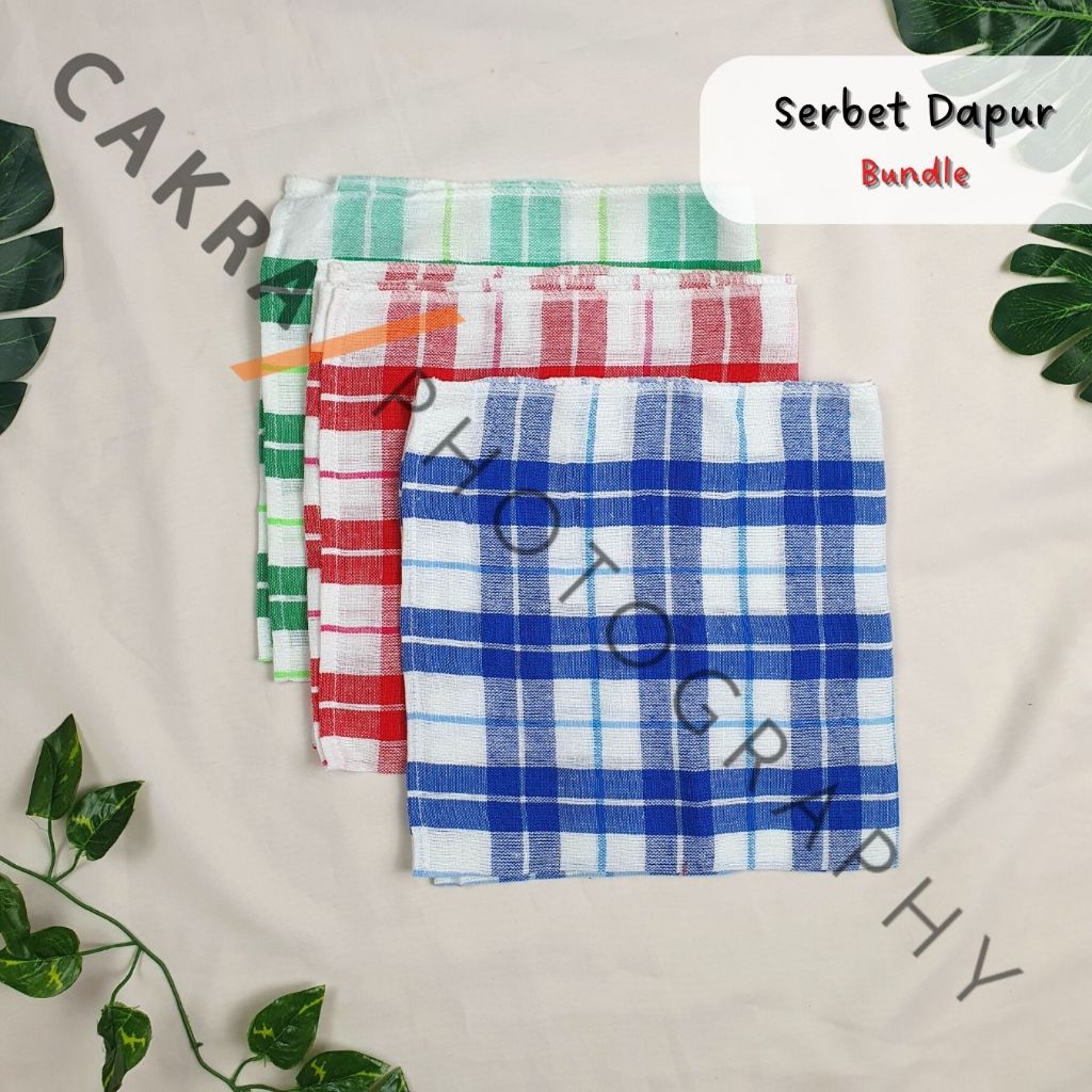3, 6, 12 pcs Serbet Dapur Lap Piring Lusinan Murah  - CG0061