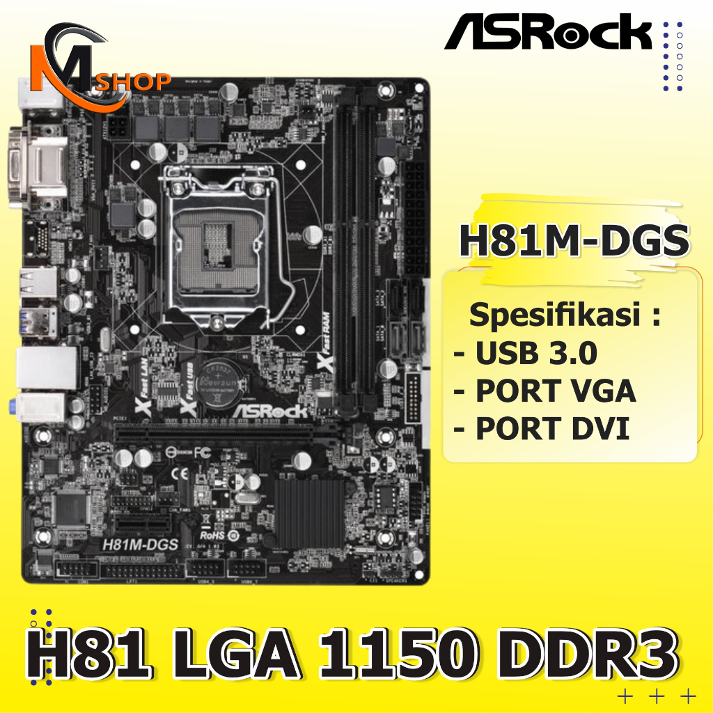 Mainboard Motherboard Mobo Intel H81 Haswell Socket 1150 DDR3 Asrock