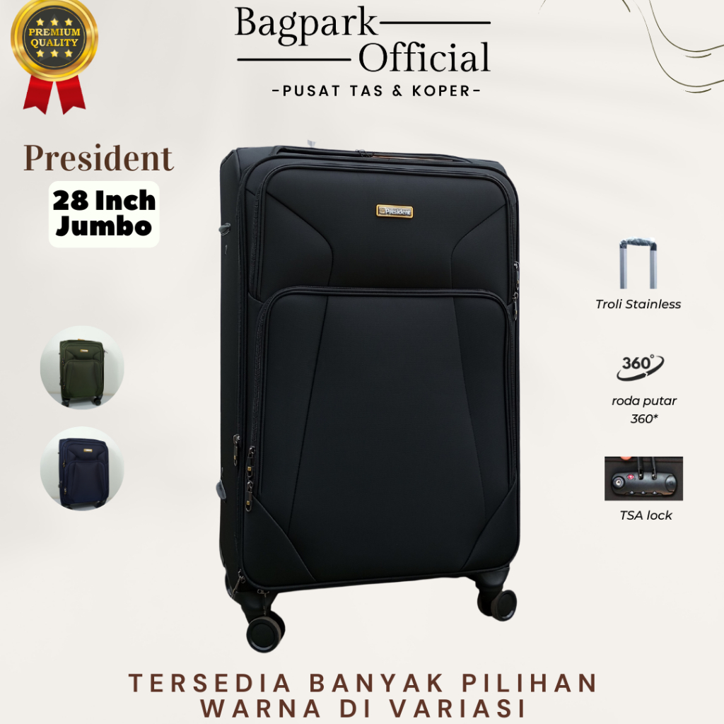 BAGPARK Koper Kain President 28 Inch / Koper Kain Tebal / Koper President 32 Inch / Koper Bagasi Siz