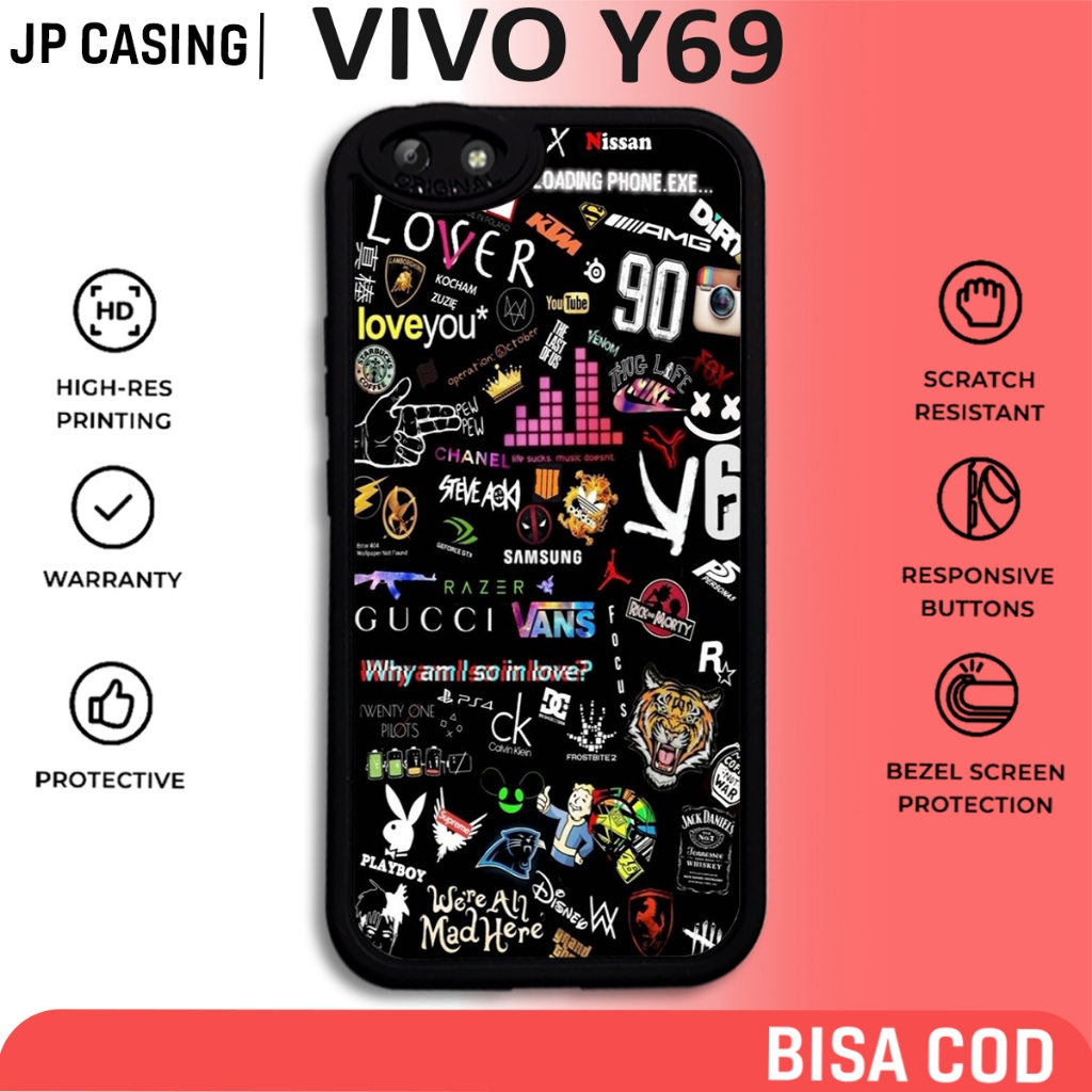 case hp vivo y69 terbaru motif aesthetic black 02 hitam art streetwear hype lucu keren cute cewek co