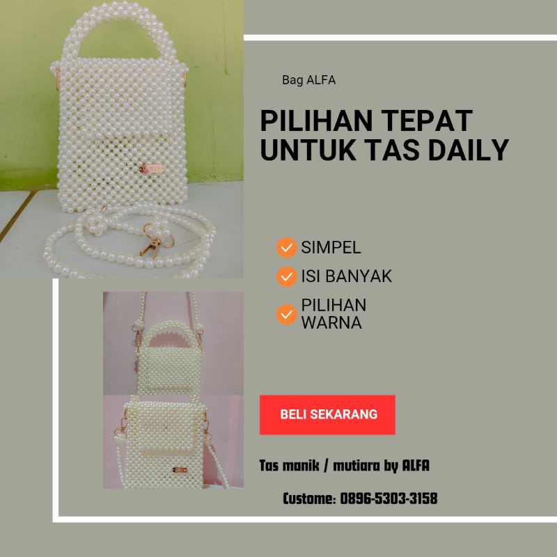 tas manik/tas manik mutiara/Sling bag