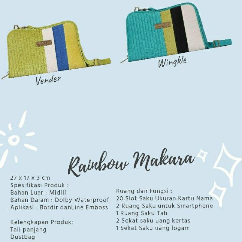 tas slingbag wanita rainbow makara etnik