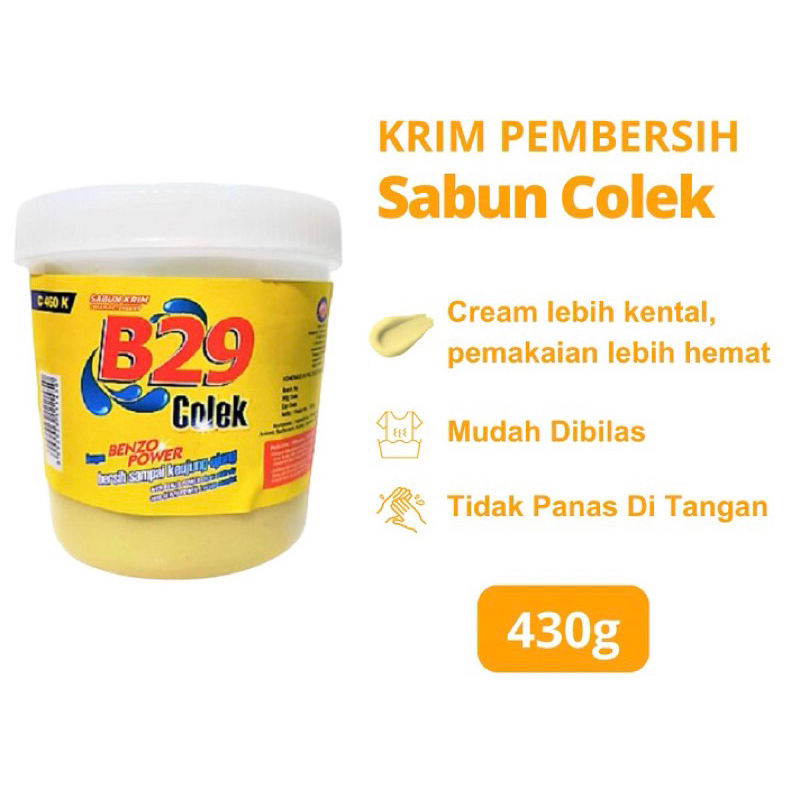 (COD) Sabun Colek B29 Cream Cup 430gr/Sabun Kuning/Krim Pembersih