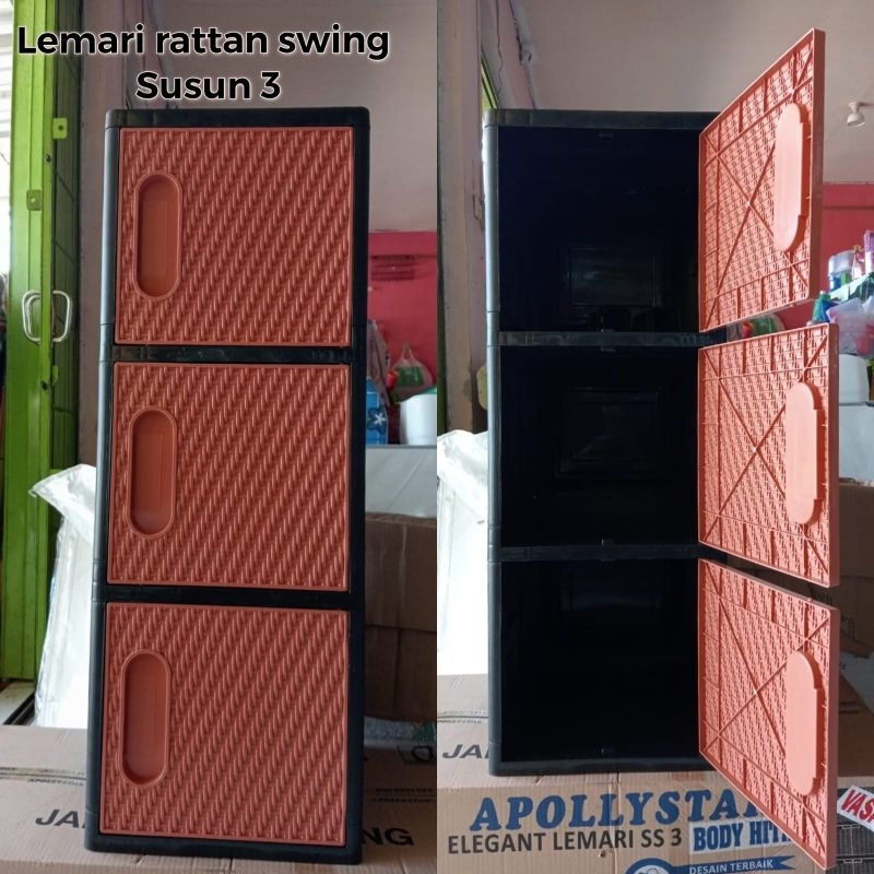 Lemari RATTAN SWING 3tingkat lemari baju lemari plastik