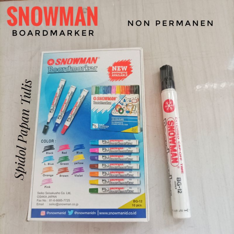 

Spidol Snowman Boardmarker Hitam/Spidol Papan Tulis Hitam(non Permanen)