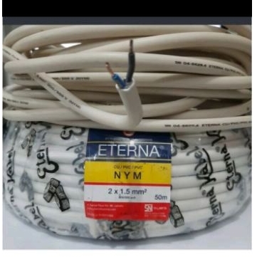 Kabel Listrik ETERNA 2x1.5 Kawat NYM ETERNA 2x1.5 (Per Meter)