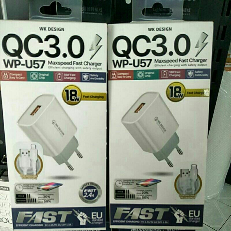 KABEL DATA IPHONE 18w WP-U57 FAST CHARGING