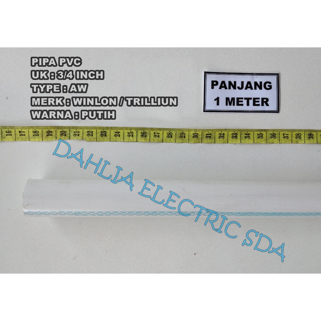 PIPA PVC AW 3/4 INCH PANJANG 1 METER