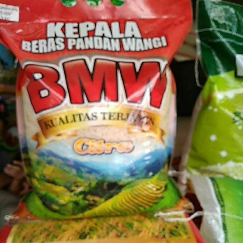 

Beras Pandan wangi merk BMW merah laminasi