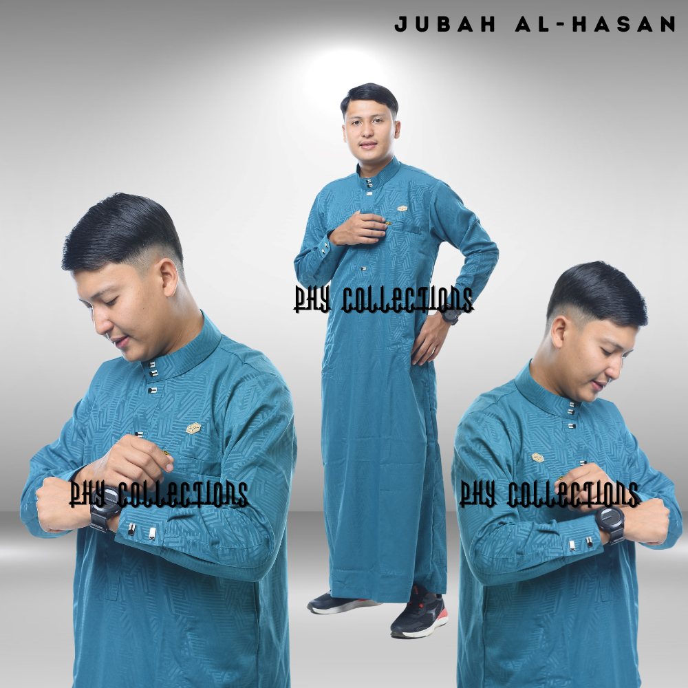 Baju Jubah Gamis Pria Laki Laki Dewasa Cowok Remaja Model Haromain Motif Embos Lengan Panjang Ukuran