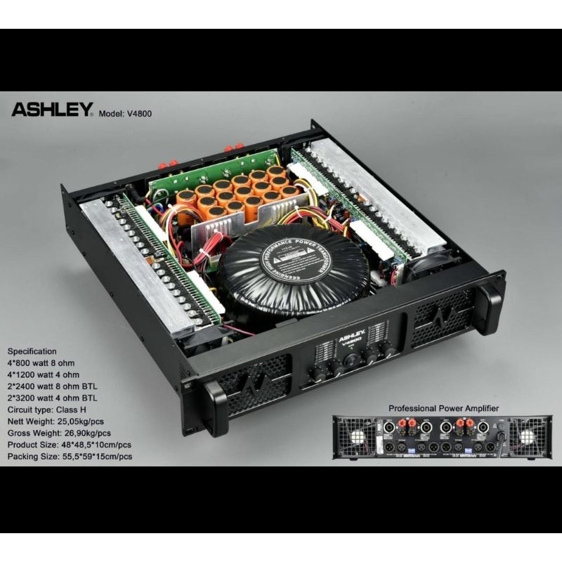 POWER AMPLIFIER ASHLEY V4800 ( 4 CHANNEL )