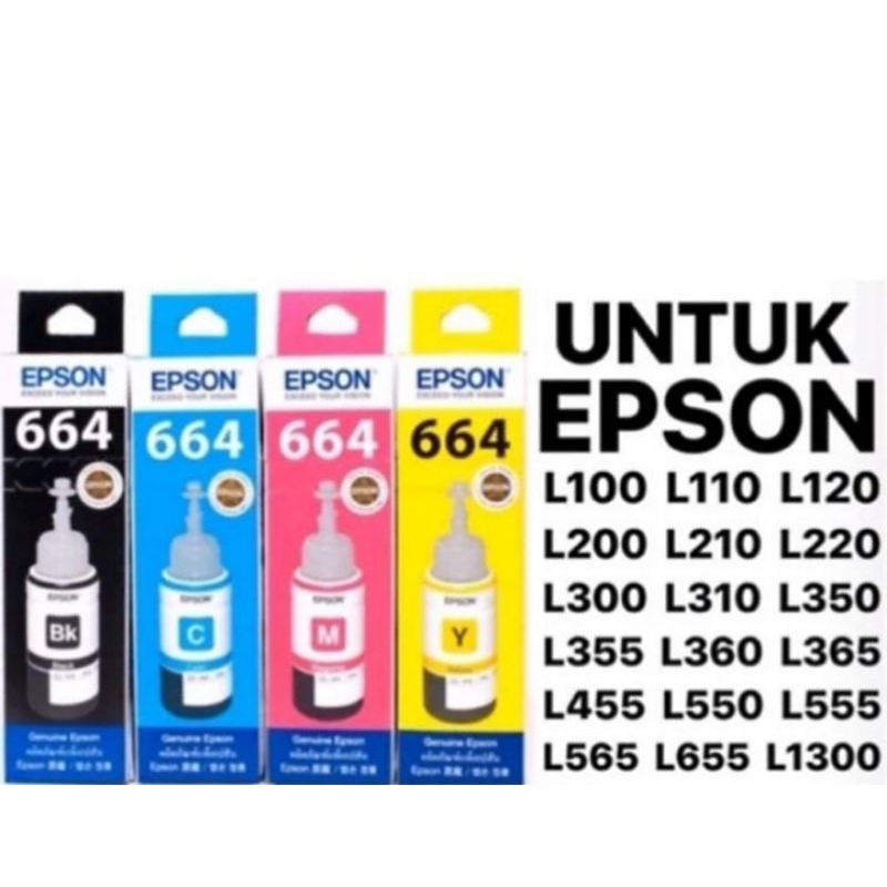 Paket 1 Set Tinta Epson 664 Original Untuk Epson L- 100L110L120