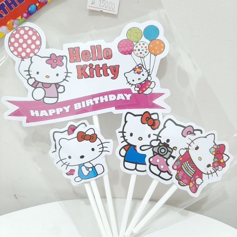 Cake Topper Hello Kitty Kucing Helo kity Hiasan Kue Karakter Tusukan Kue