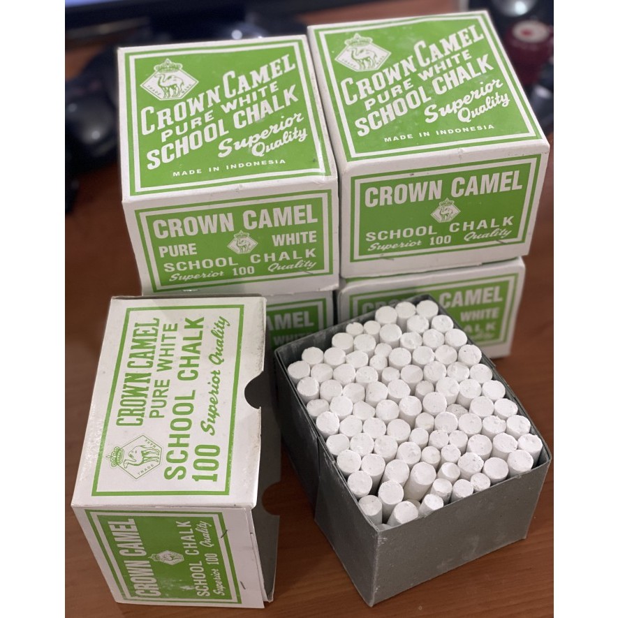 

CAMEL - KAPUR PAPAN TULIS PUTIH / CHALK CROWN WHITE 1 KOTAK ISI 100 PCS