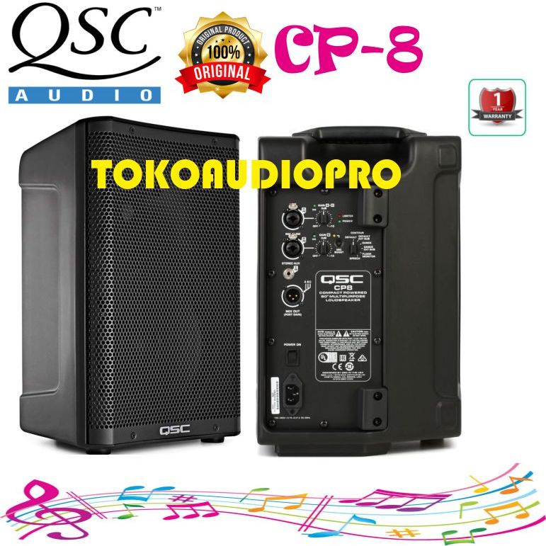 Speaker QSC CP8 1000W 8 inch Powered Speaker Aktif qsc cp-8