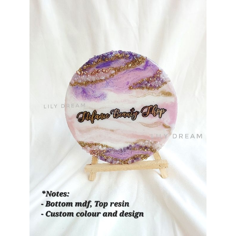 

Custom Name Resin Art Decoration Business Name Plate