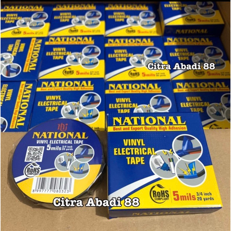 Solasi Listrik NATIONAL HITAM / Solasi Kabel Nasional Electrical Tape