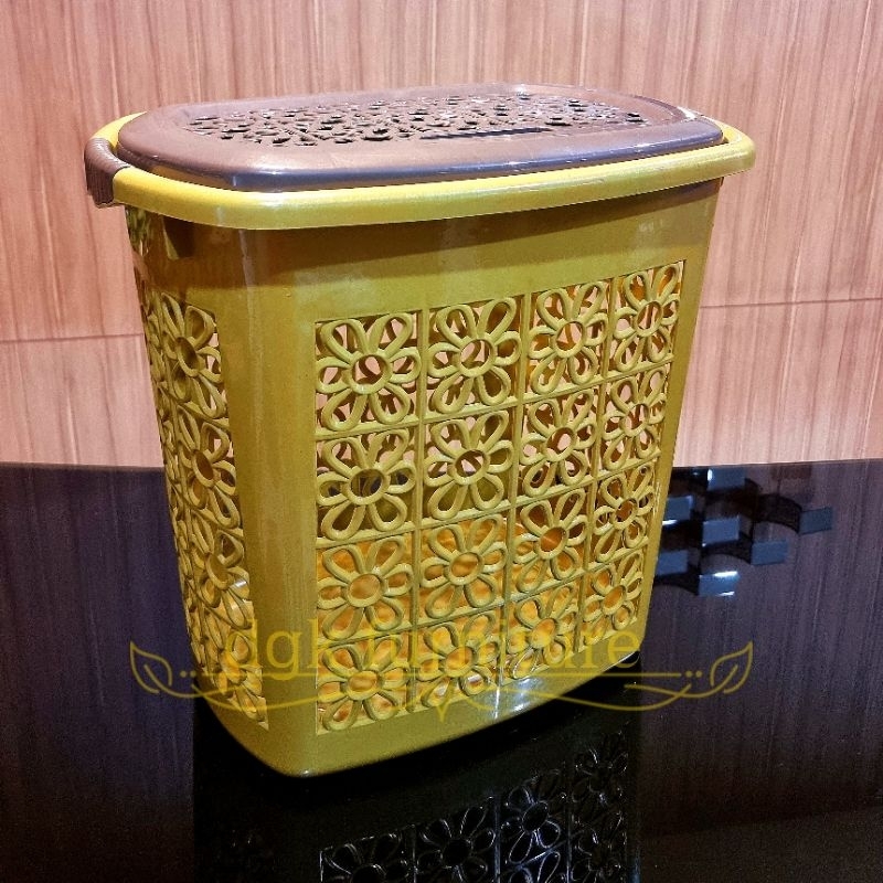 Keranjang Box Tempat Penyimpanan Laundry Basket Cucian Pakaian Baju Anak Bayi Kotor Bertutup Tutup B