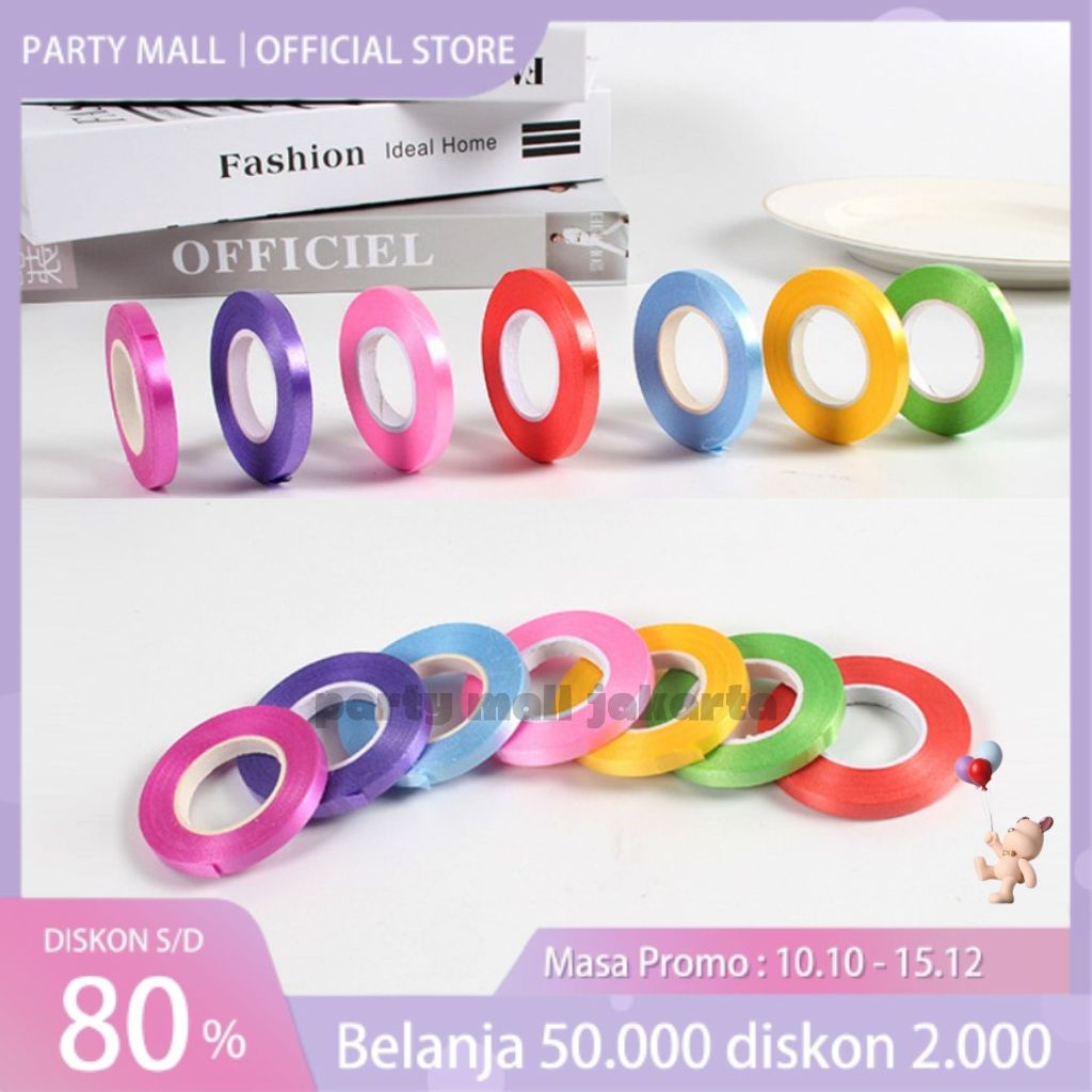 

Pita Balon 5 Meter Pita Balon Kecil Pita Ribbon Warna Warni Pita Dekorasi Ulang Tahun