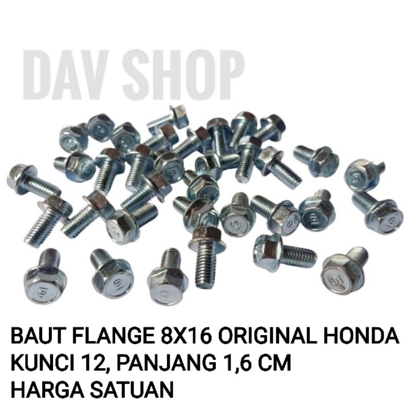 BOLT / BAUT FLANGE 8X16 BAUT TANGKI SUPRA X LAMA SUPRA FIT LAMA ORIGINAL HONDA AHM SATUAN
