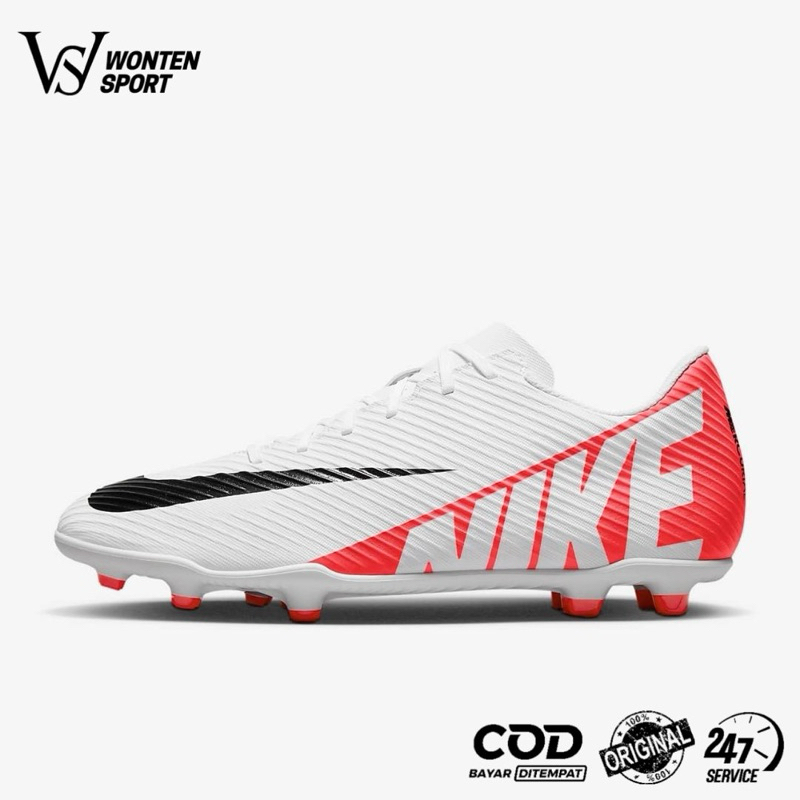 Sepatu Bola Nike Zoom Vapor 15 Club FG - White Red Original