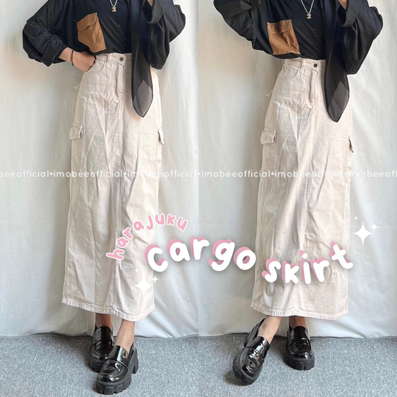 HARAJUKU CARGO SKIRT JEANS // ROK JEANS CARGO ORIGINAL TEBAL