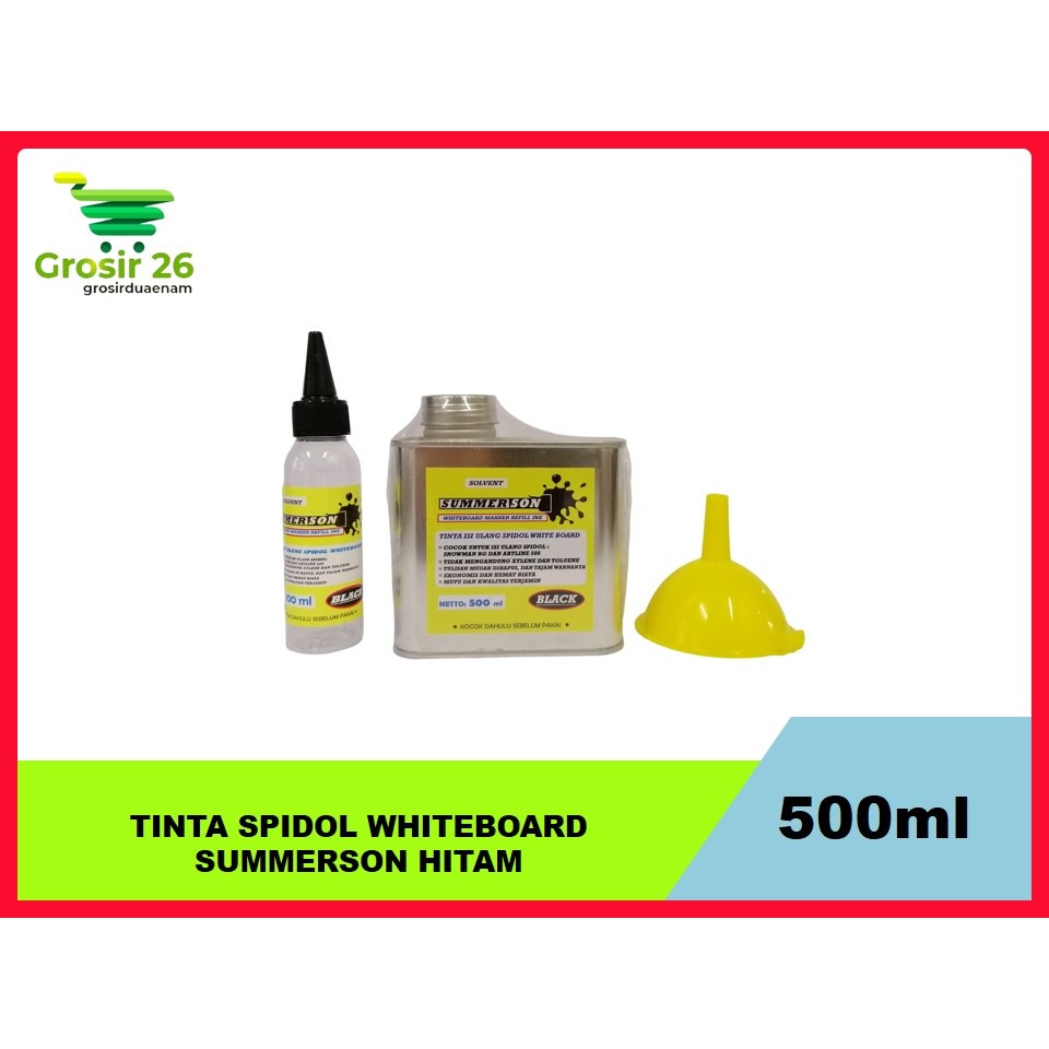 

TINTA SPIDOL WHITEBOARD SUMMERSON HITAM 500ml WARNA HITAM