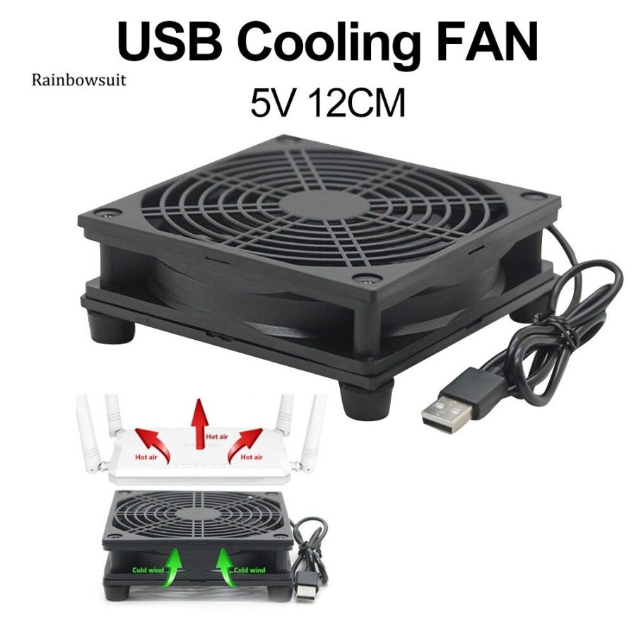 Cooling Fan Wifi Router Tv Box Kipas Pendingin USB Fan Cooler STB 12cm