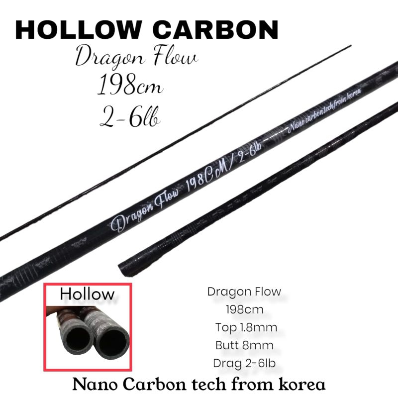 Blank Carbon Hollow Dragon Flow 198Cm 2-6lb
