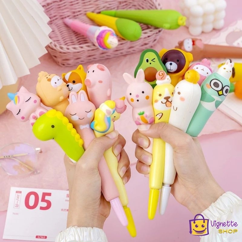 Pulpen Squishy Lucu Karakter Menarik Molang Unicorn Ice Cream dll