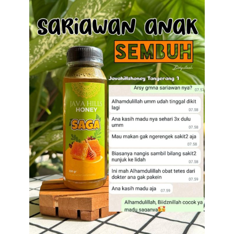 

madu saga javahills honey/spesialis batuk pilek demam sariawan/100% raw honey kombinasi herbal pilihan
