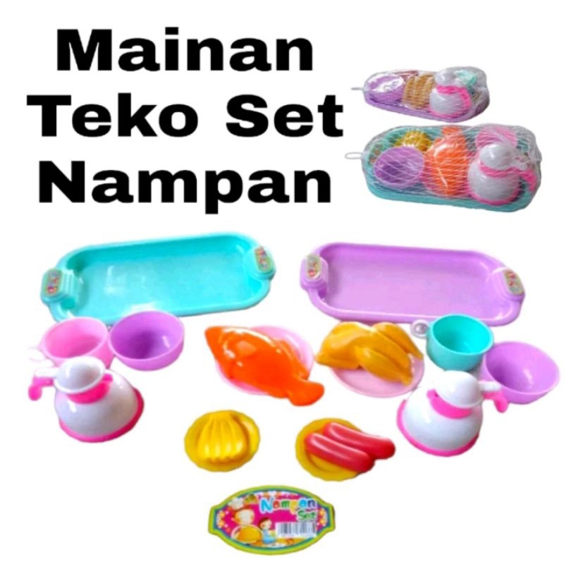 mainan anak perempuan  alat  dapur Teko set cangkir Nampan set