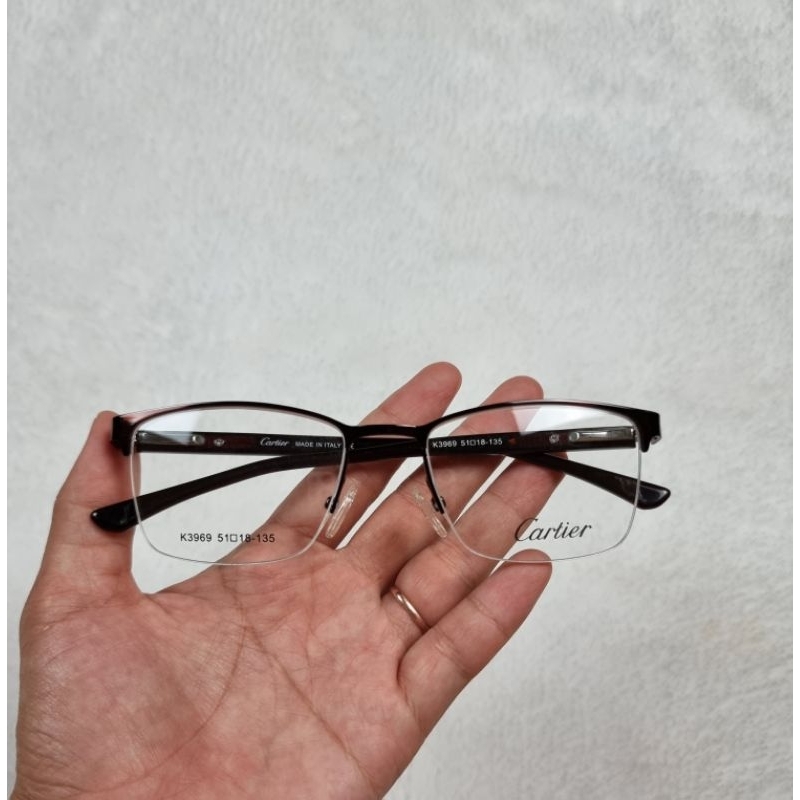 Kacamata Lensa Bluray Antiradiasi Frame Pria Wanita Cartier K3969