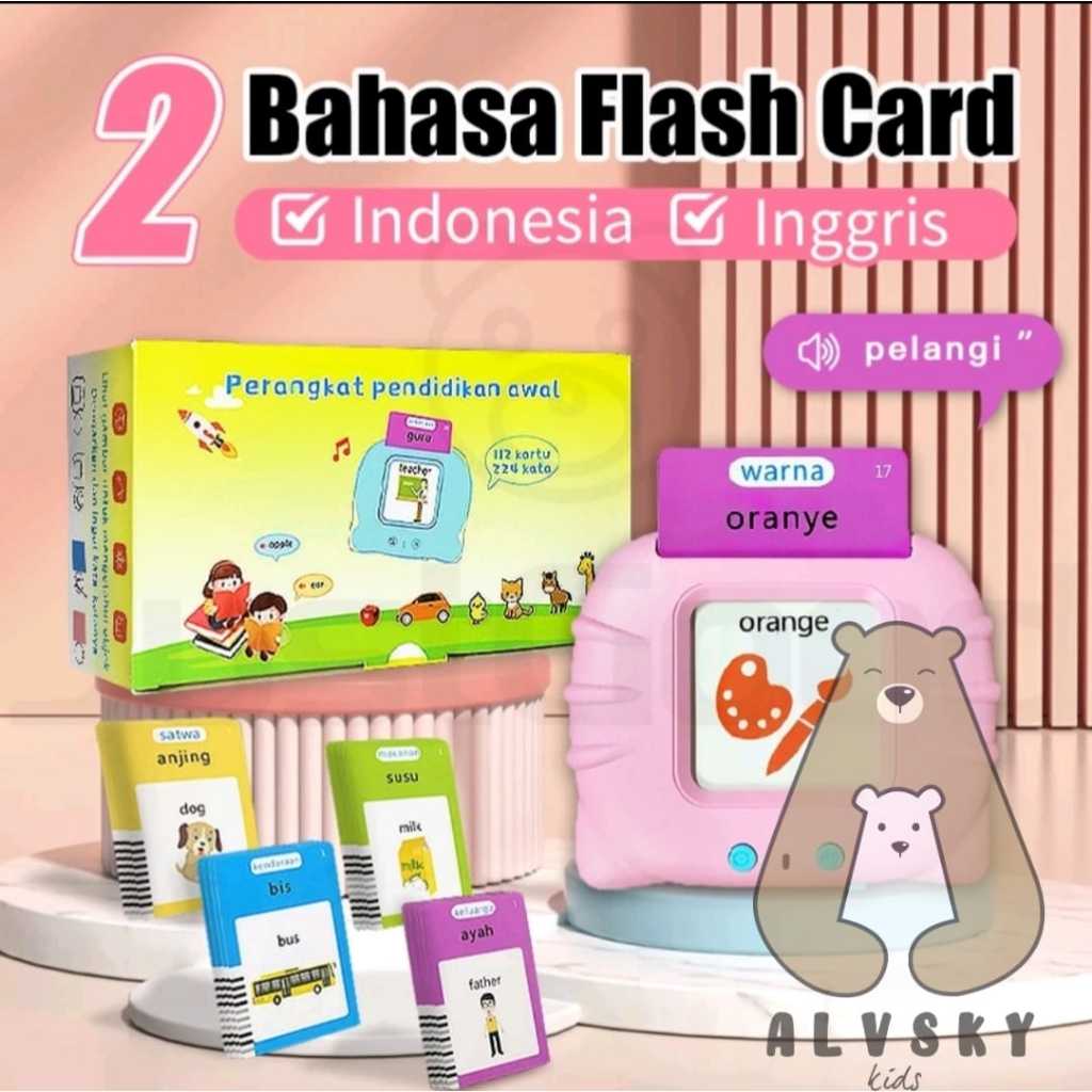 FLASHCARD BAHASA INDONESIA INGGRIS LEARNING / KARTU BELAJAR / 2 BAHASA FLASHCARD / KARTU BELAJAR