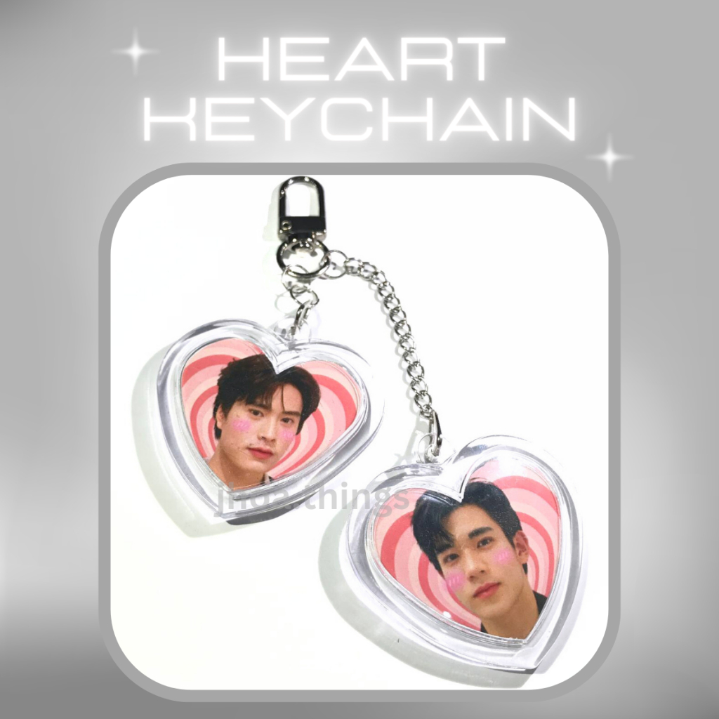 [CUSTOM] HEART ACRYLIC INSERT KEYCHAIN COUPLE THAI ACTOR BY JHOA.THINGS KEYRING OFFGUN BRIGHTWIN OHM