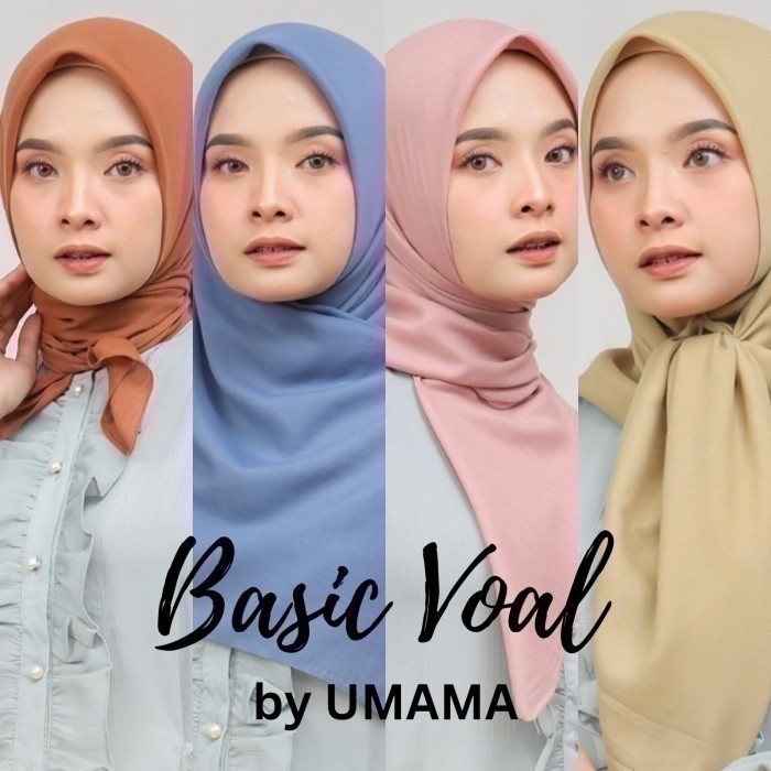 Kerudung Umama Segi Empat Polos Basic Voal Umama Jilbab Hijab
