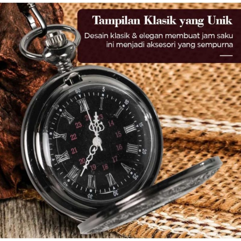 [Bisa COD]Jam saku antik black