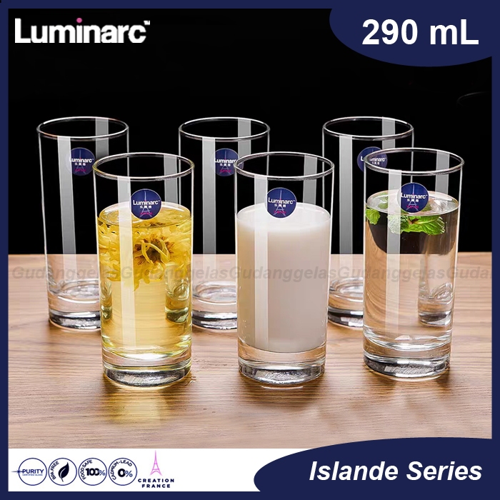 1 SET 6 PCS LUMINARC ISLANDE 29CL/LUMINARC JUICE GLASS/GELAS LUMINARC/LUMINARC GELAS SUSU