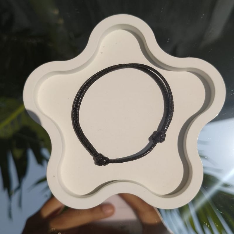 Gelang korea hitam polos || gelang Couple waterproof anti air