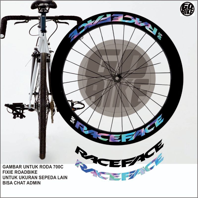 stiker velg sepeda 700c sticker rims sepeda fixie roadbike RACEFACE