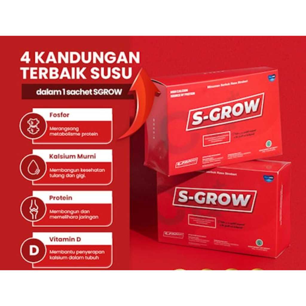 SGROW ASLI Minuman Susu Peninggi Badan Tinggi Kalsium Anak Pria Wanita