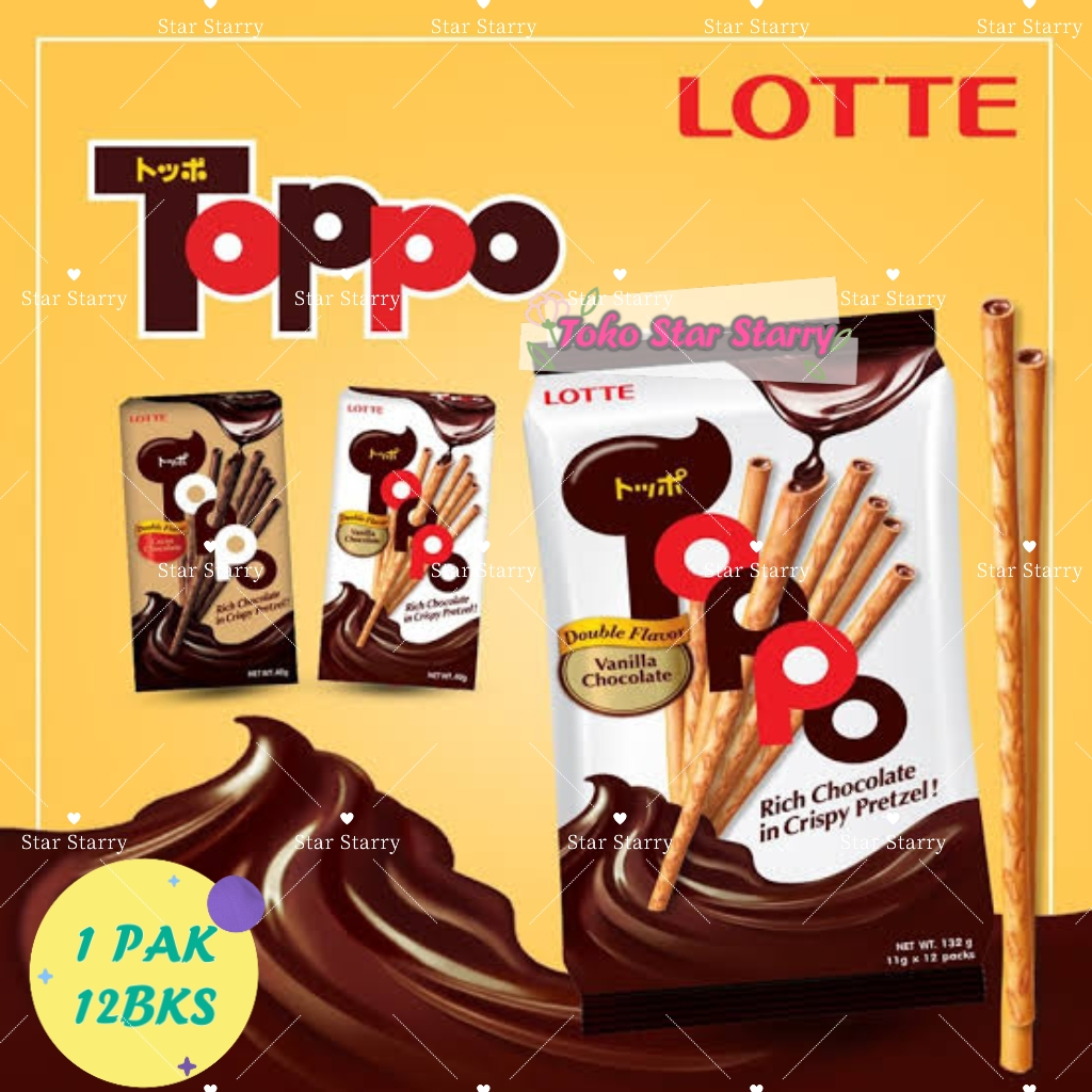 

[Per Kotak] Lotte Toppo BOX Biskuit Stick - Netto 12 pcs x 17gr Snack Viral hala MUI